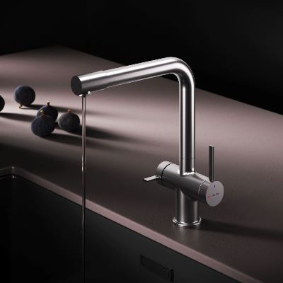 Смеситель для кухни AM.PM Func F8F05711 высокий с L-изливом с каналом для питьевой воды, сатин