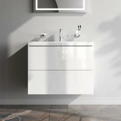 Тумба с раковиной и смесителем 75 AM.PM Gem M90FHX07522WG подвесная белый глянец