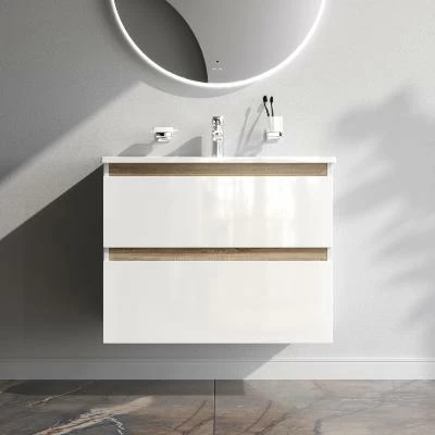 Тумба с раковиной и смесителем 80 AM.PM X-Joy M85AFHX0802WG подвесная белый глянец