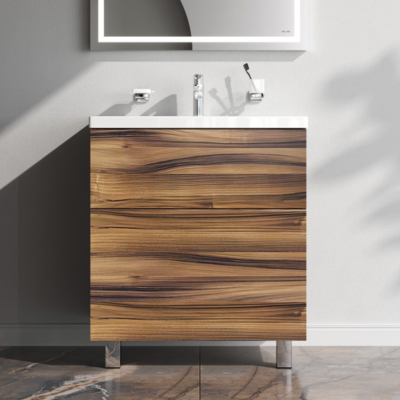 Тумба с раковиной и смесителем 75 AM.PM Gem M90FSX0752HF напольная на ножках орех