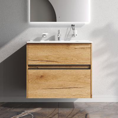 Тумба с раковиной 80 AM.PM Sense M7BFUX0802OF подвесная/напольная на ножках, светлое дерево