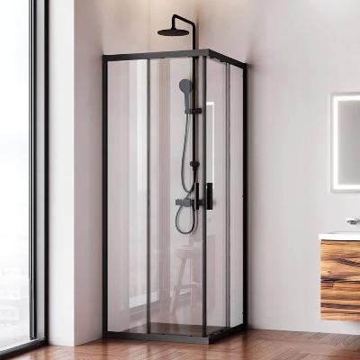 Душевое ограждение без поддона 80x80 AM.PM Gem W90G-403-8080-BT профиль черный матовый