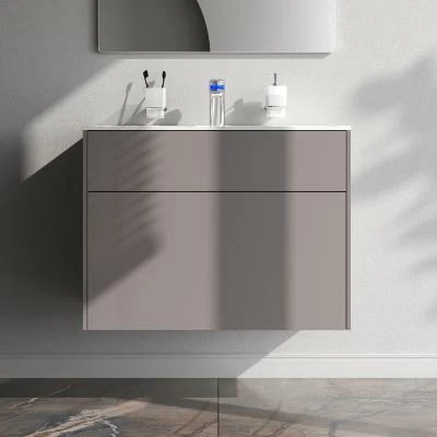 Тумба с раковиной и смесителем 80 AM.PM Inspire 2.0 M50AFHX0803EGM подвесная серый матовый