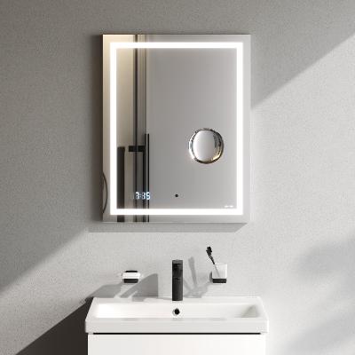 Зеркало с подсветкой в ванную прямоугольное 55 AM.PM Gem M91AMOX0553WG сенсорное с часами и косметическим зеркалом