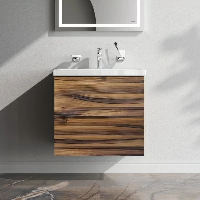 Тумба с раковиной и смесителем 60 AM.PM Gem M90FHX0602HF подвесная орех