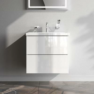 Тумба с раковиной и смесителем 60 AM.PM Gem M90FHX06022WG подвесная белый глянец