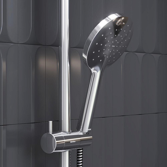 Душевая система Damixa Jupiter 977800000 стойка с тропическим душем, термостатом, смесителем, хром-3