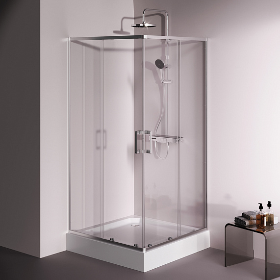 Душевое ограждение без поддона 100x100 AM.PM Above W9XG-403-100100-MT профиль серебристый-3