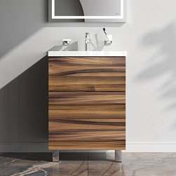 Тумба с раковиной и смесителем 60 AM.PM Gem M90FSX0602HF напольная на ножках орех