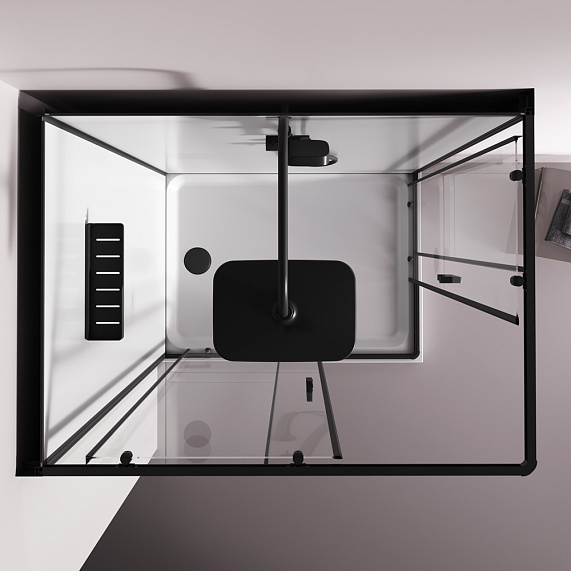 Душевая кабина 120x90 AM.PM Above W9XC-403-12090BT профиль черный матовый, низкий поддон-3