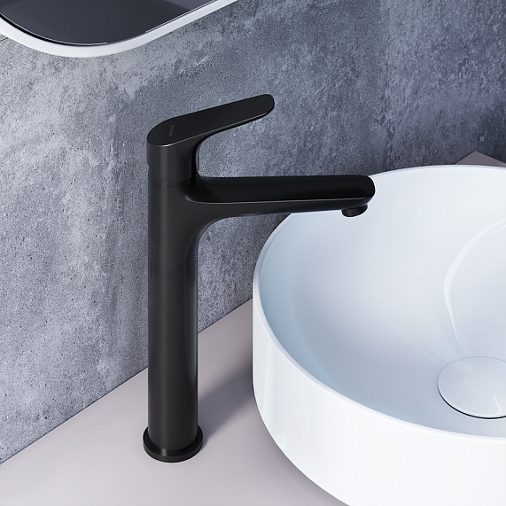 Смеситель для раковины (умывальника) Damixa Jupiter 770250301 высокий, черный-2