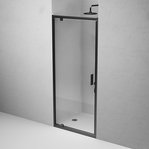 Душевая перегородка с дверью 90x 195 AM.PM Gem W90G-90-1P-BT прозрачное стекло, профиль черный матовый-3