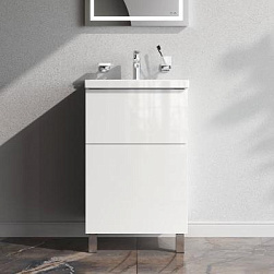 Тумба с раковиной 50 AM.PM Gem M90FSX0502WG напольная белый глянец