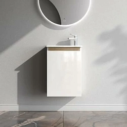 Тумба с раковиной и смесителем 45 AM.PM X-Joy M85AFHX0451WG подвесная белый глянец