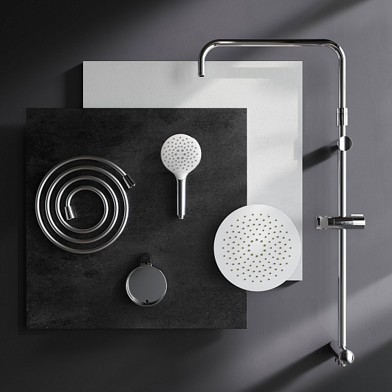 Душевая система AM.PM Like F0780064 стойка с тропическим душем, хром-4