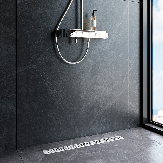 Душевой трап (лоток) 70 AM.PM MasterFlow W01SC-P11-070-01SB комбинированный затвор со стальной матовой решеткой-2