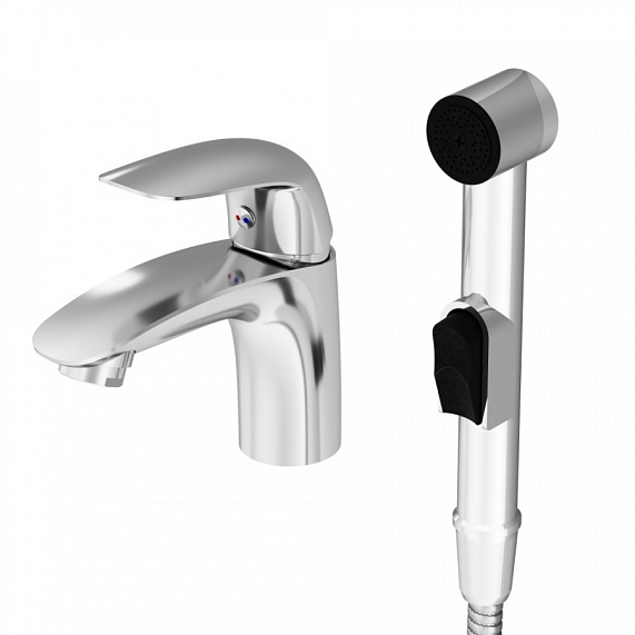 Смеситель для раковины (умывальника) Damixa Palace Bit 310300000 c гигиеническим душем, хром-3