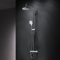 Душевая система AM.PM Crave F079C500 стойка с тропическим душем, термостатом, смесителем, изливом, хром