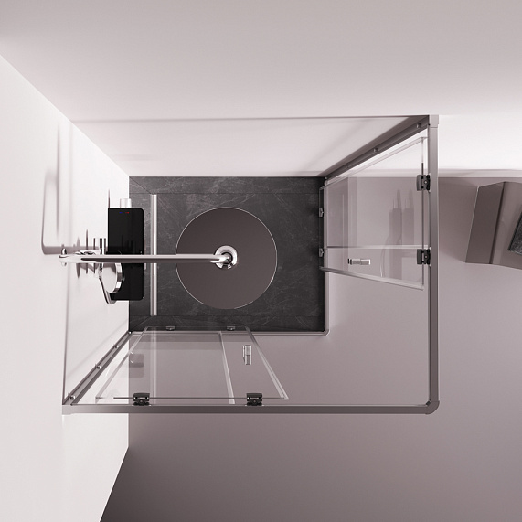 Душевое ограждение без поддона 100x80 AM.PM Above W9XG-403-10080-MT профиль серебристый-2