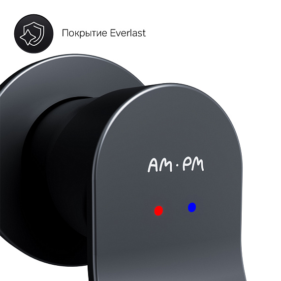 Смеситель для раковины (умывальника) AM.PM X-Joy F85A72622 черный встраиваемый-5