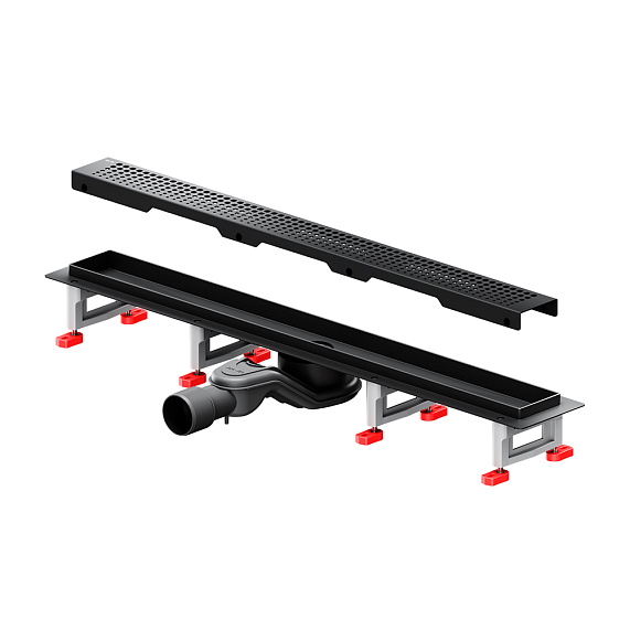 Душевой трап (лоток) 70 AM.PM MasterFlow W01SC-P11-070-01BM комбинированный затвор с черной матовой решеткой-10