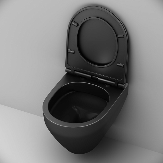 Унитаз подвесной AM.PM Spirit 2.0 C701700MBSC безободковый с сиденьем микролифт, черный матовый-4