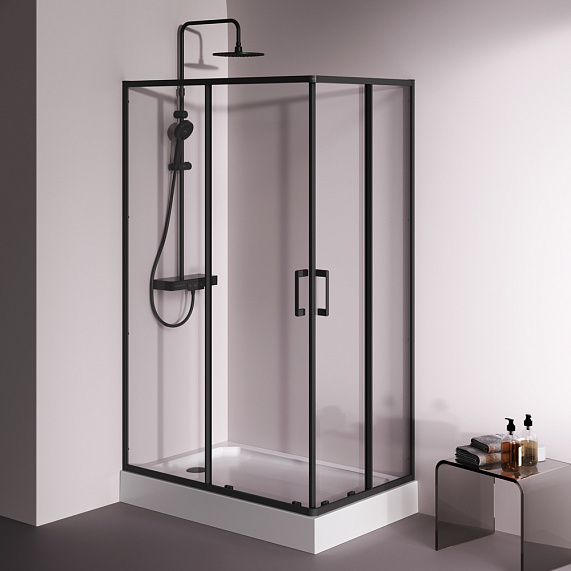 Душевое ограждение без поддона 120x80 AM.PM Above W9XG-403-12080-BT профиль черный-3