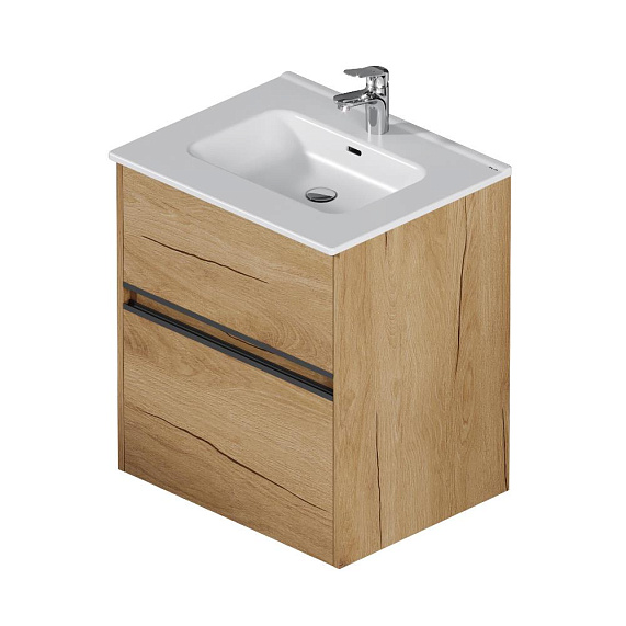 Тумба с раковиной 60 AM.PM Sense M7BFUX0602OF подвесная/напольная на ножках, светлое дерево-6