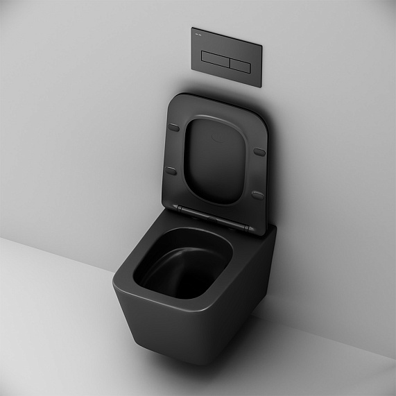 Унитаз подвесной с инсталляцией AM.PM Spike 2.0 IS12LM0338.9S1900MB с сиденьем микролифт, черный-4