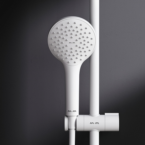 Душевая система AM.PM Gem F0790033 стойка с тропическим душем, белая-5
