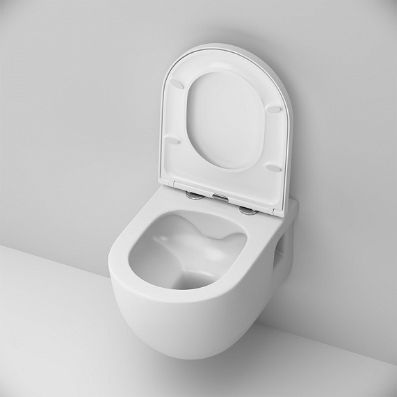 Унитаз подвесной безободковый с инсталляцией AM.PM Like IS30251.801701 сиденьем микролифт, хром механ. клавишей-3