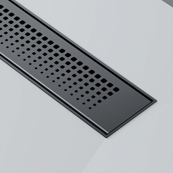 Душевой трап (лоток) 40 AM.PM PrimeFlow W02SC-P11-040-01BM комбинированный затвор с черной матовой решеткой-9