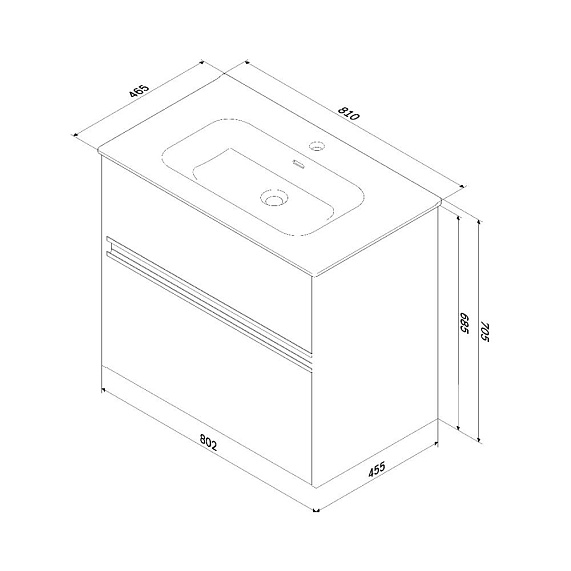 Тумба с раковиной 80 AM.PM Sense M7BFUX0802OF подвесная/напольная на ножках, светлое дерево-8
