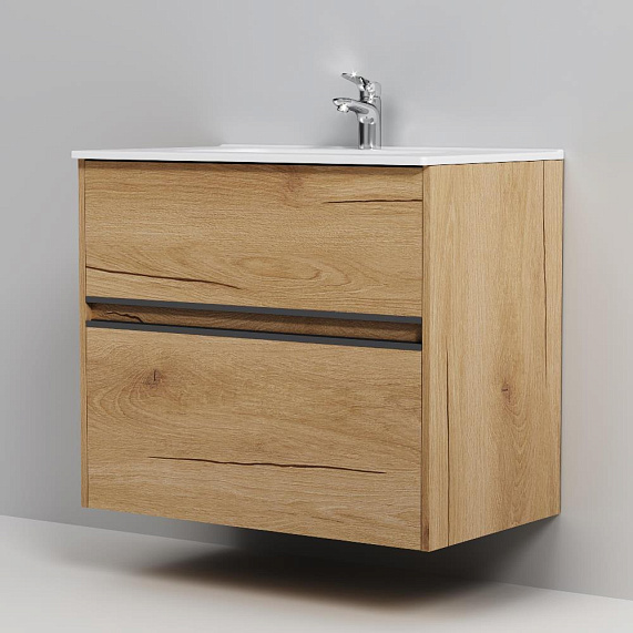 Тумба с раковиной 80 AM.PM Sense M7BFUX0802OF подвесная/напольная на ножках, светлое дерево-4