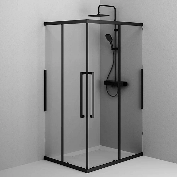 Душевое ограждение без поддона 90х120 AM.PM Func W84G-403-12090-BT профиль черный матовый-3