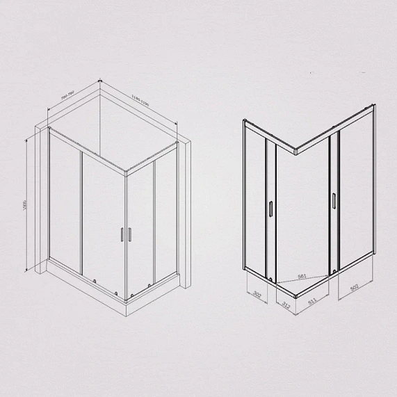 Душевое ограждение без поддона 120х80 AM.PM Gem W90G-404-120280-MT профиль серебристый-6