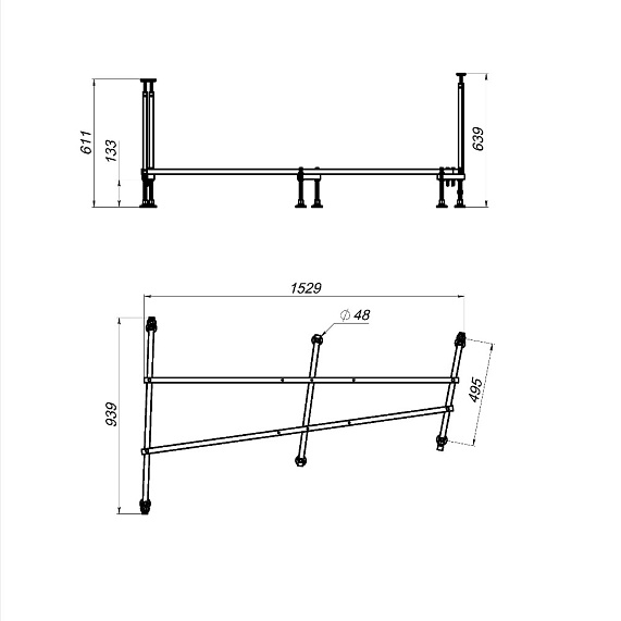 Каркас для ванны 160 AM.PM Spirit W72A-160-100W-R2-1