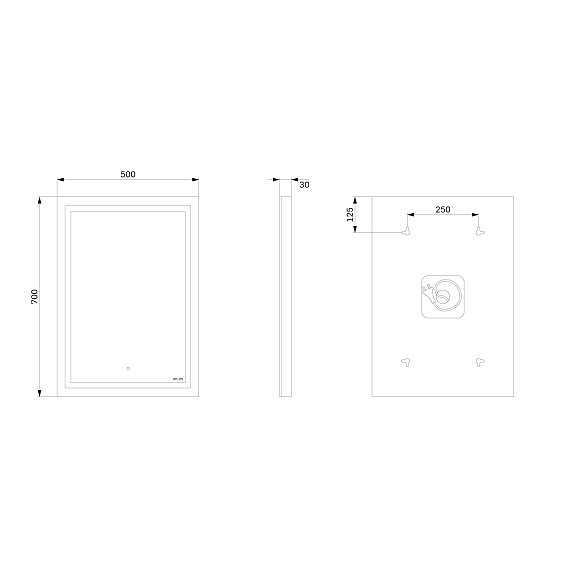 Зеркало с подсветкой в ванную прямоугольное 50 AM.PM Gem M91AMOX0501WG сенсорное-10