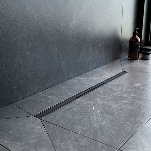 Душевой трап (лоток) 60 AM.PM MasterFlow Slim W01SC-S11-060-05BM комбинированный затвор с черной матовой решеткой-3