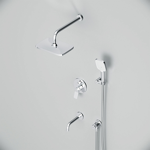 Встраиваемая душевая система AM.PM X-Joy FB85A3RH40 хром: тропический верхний душ, излив с душевой лейкой-5