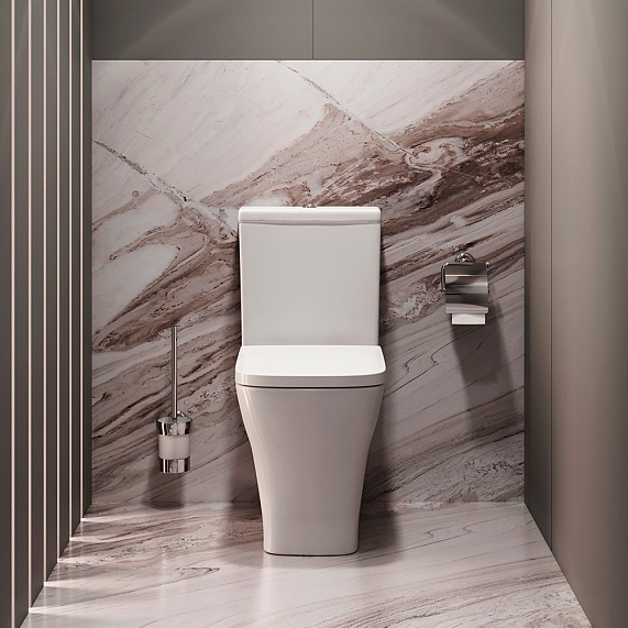 Унитаз-компакт напольный AM.PM Struktura C9S8600SC безободковый с сиденьем микролифт, белый-3