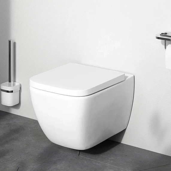 Унитаз подвесной безободковый с инсталляцией AM.PM Gem IS100201.901701 сиденьем микролифт, белой механ. клавишей-2