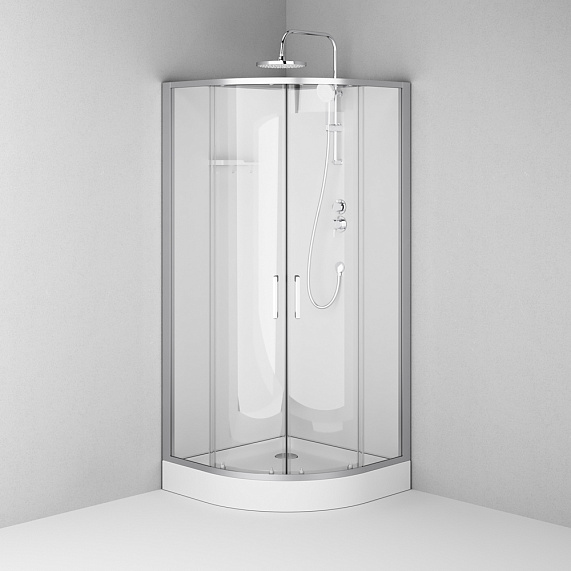 Душевая кабина 90x90 AM.PM Above W9XC-401-9090MT профиль серебристый, низкий поддон-9