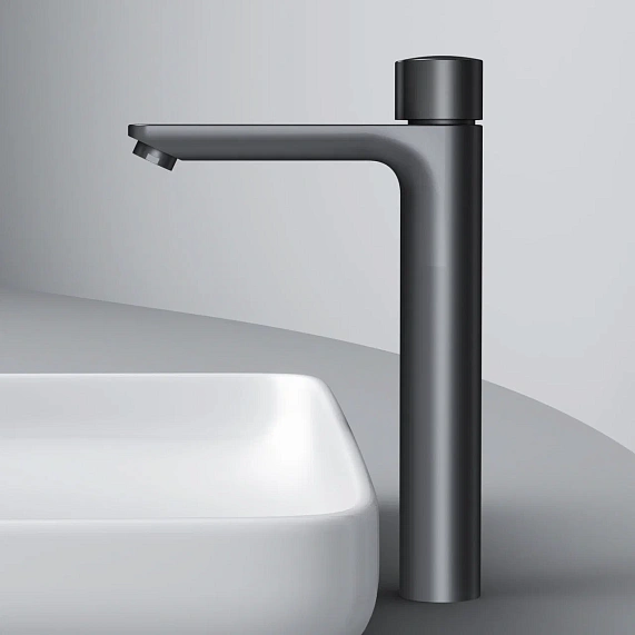 Смеситель для раковины (умывальника) AM.PM X-Joy F85A92522 высокий, черный-4