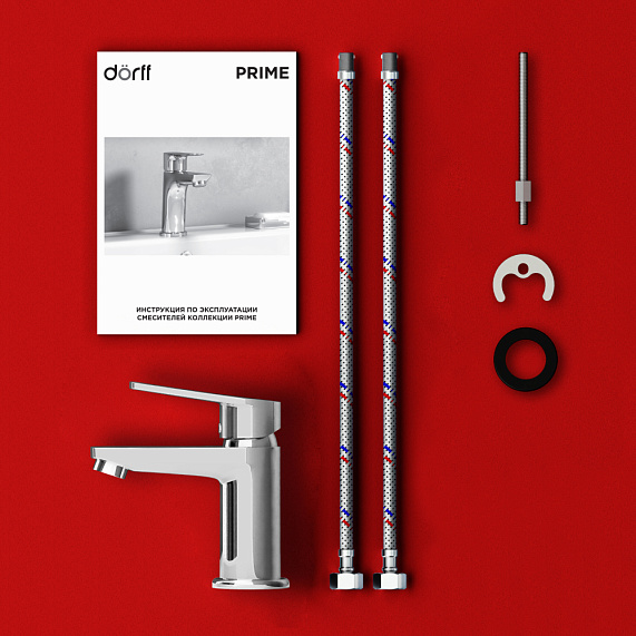 Смеситель для раковины (умывальника) Dorff Prime D4002100 хром-4