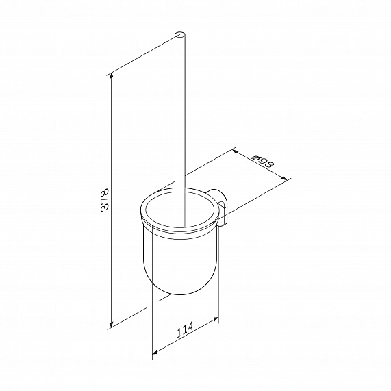 Ершик для унитаза AM.PM X-Joy A8433300 со стеклянной настенной подставкой, хром-2