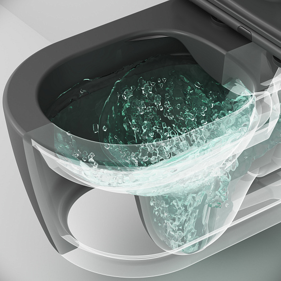 Унитаз подвесной AM.PM Func C8F1700MBSC безободковый с сиденьем микролифт, черный матовый-6