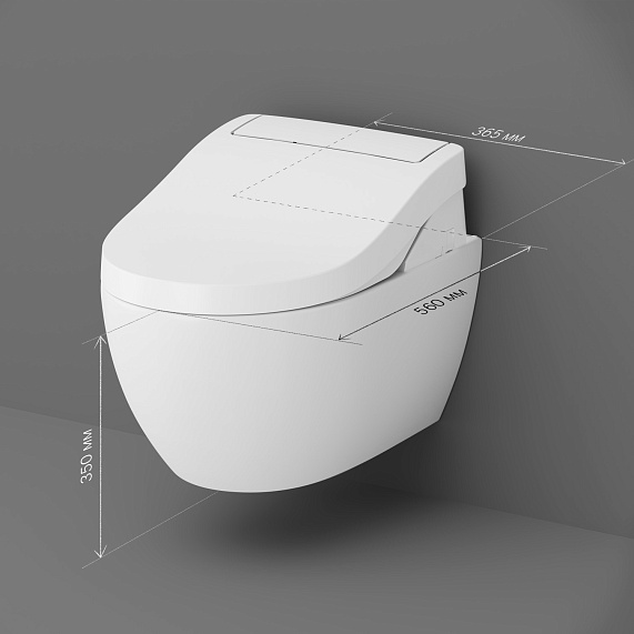 Унитаз-биде подвесной AM.PM Awe C111739SC с электронным управлением и сиденьем микролифт, белый-9