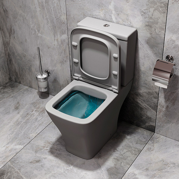 Унитаз-компакт напольный AM.PM Struktura C9S8600GRSC безободковый с сиденьем микролифт, серый матовый-2