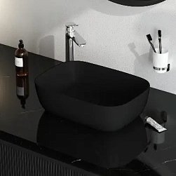 Раковина накладная 45 AM.PM Struktura M9SWCC10450BM черная матовая